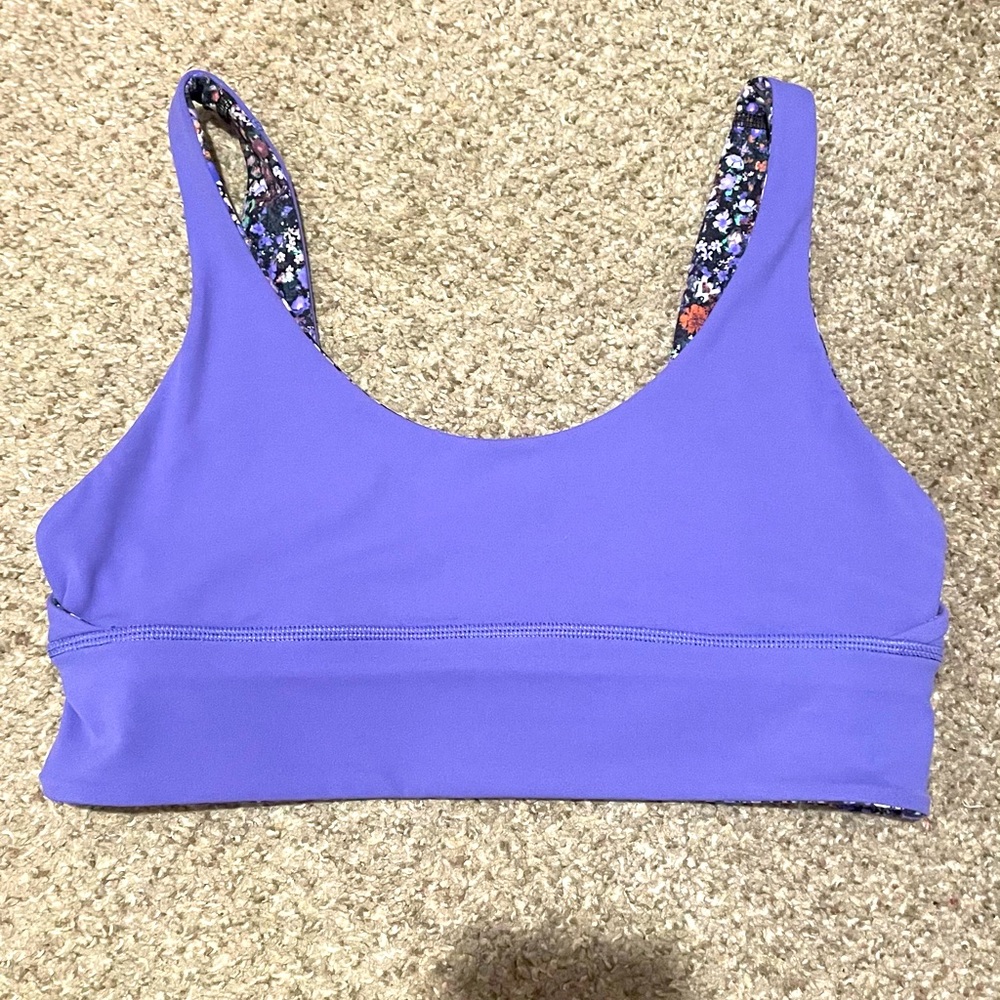Lululemon reversible align bra A/B size 10 Charged Indigo-Flower Burst Multi